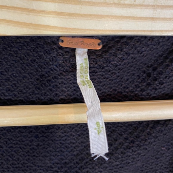 Free People Cardigan Embellished Dark BROWN Zip - Picture 3 of 4